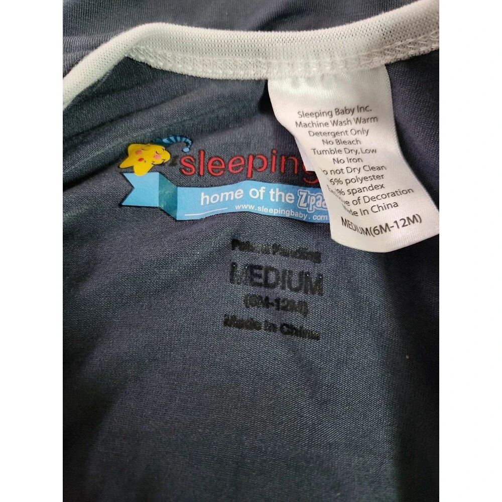 Sleeping baby zipadee zip size 6-12M-grey